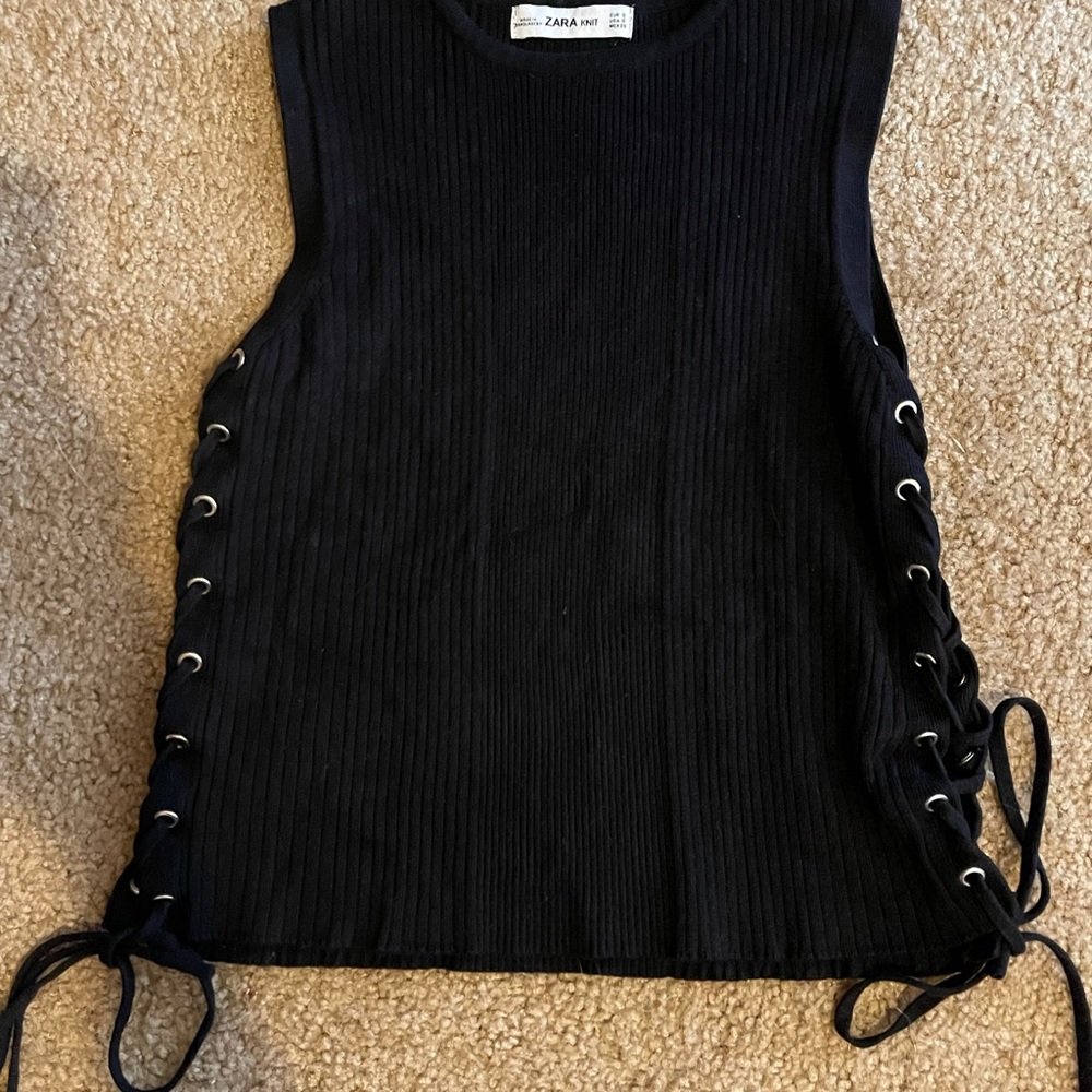Black knit tank top